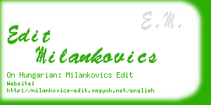 edit milankovics business card